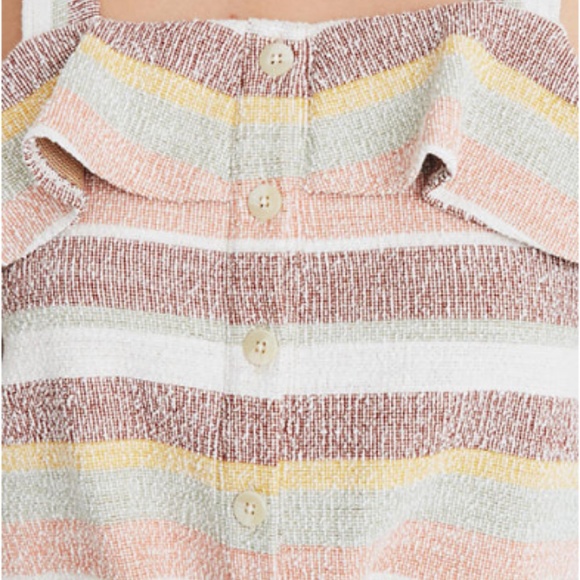 Texture & Thread Ruffle Tie-Front Tank in Stripe - Picture 3 of 4